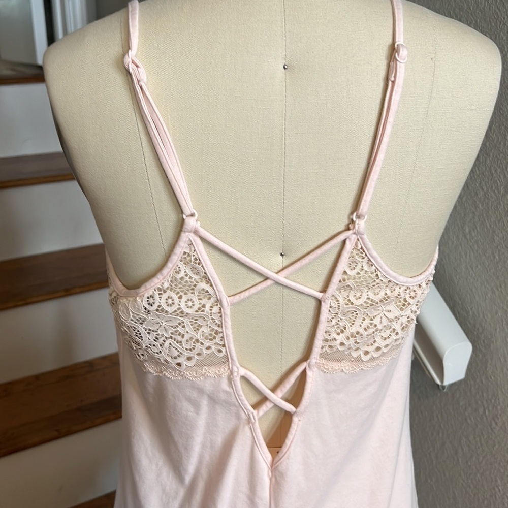 In Bloom by Jonquil Lace Trim Cotton Blend Pale Pink Chemise​​​​​​​​​ - Picture 5 of 7